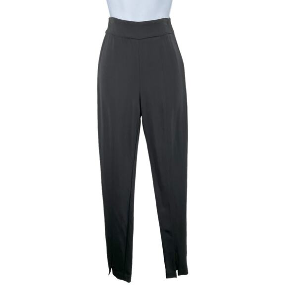 Veronica Beard Paula Black High Waist Back Zip Slit Hem Slim Trouser Pants 00/XS - Picture 3 of 14